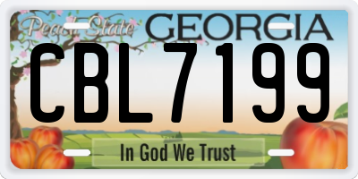 GA license plate CBL7199