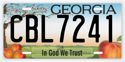 GA license plate CBL7241