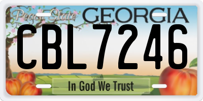 GA license plate CBL7246