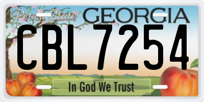 GA license plate CBL7254