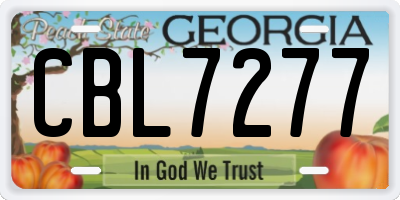 GA license plate CBL7277