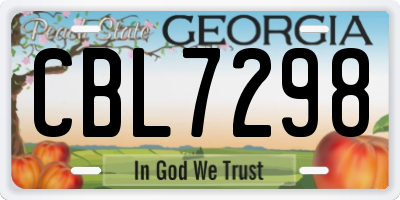 GA license plate CBL7298