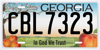 GA license plate CBL7323