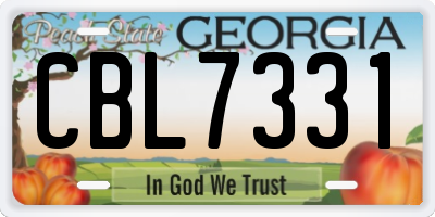 GA license plate CBL7331