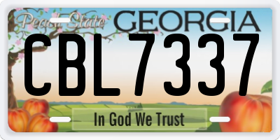 GA license plate CBL7337