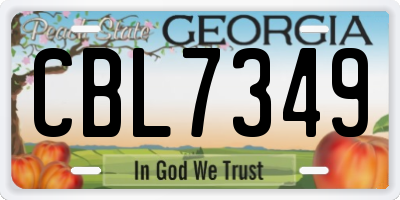 GA license plate CBL7349