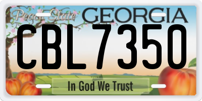 GA license plate CBL7350