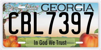 GA license plate CBL7397