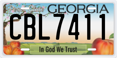 GA license plate CBL7411