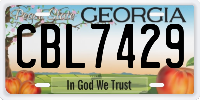 GA license plate CBL7429