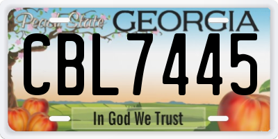GA license plate CBL7445