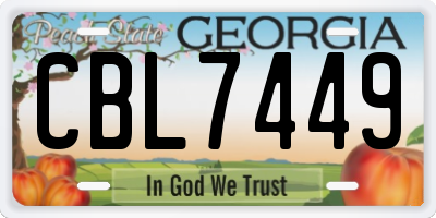 GA license plate CBL7449