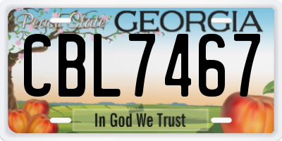 GA license plate CBL7467