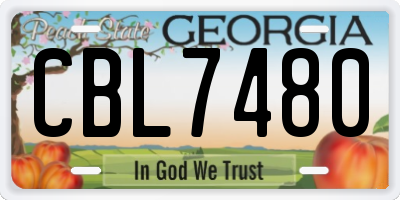 GA license plate CBL7480
