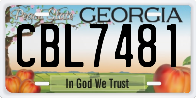 GA license plate CBL7481
