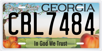GA license plate CBL7484