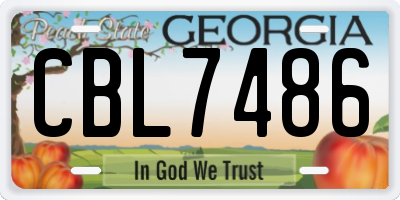 GA license plate CBL7486