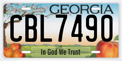 GA license plate CBL7490