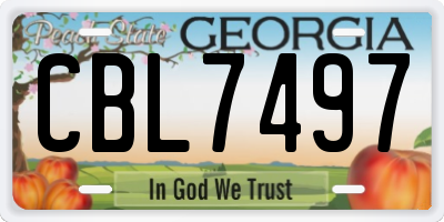 GA license plate CBL7497