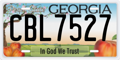 GA license plate CBL7527