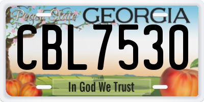 GA license plate CBL7530