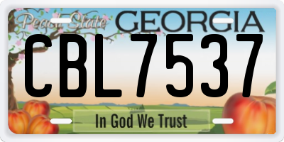 GA license plate CBL7537