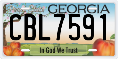 GA license plate CBL7591