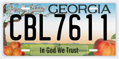 GA license plate CBL7611