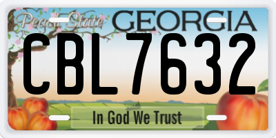 GA license plate CBL7632