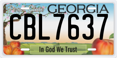GA license plate CBL7637