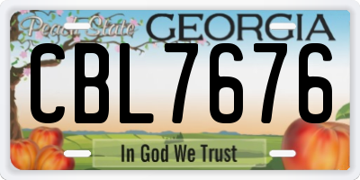 GA license plate CBL7676