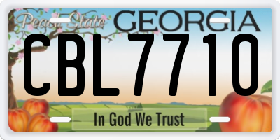 GA license plate CBL7710