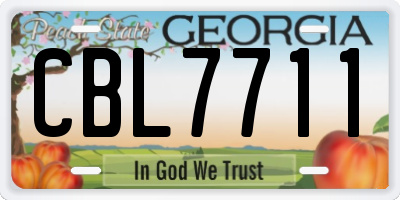 GA license plate CBL7711