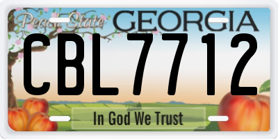 GA license plate CBL7712