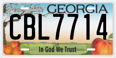 GA license plate CBL7714