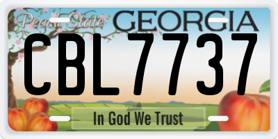 GA license plate CBL7737