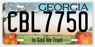 GA license plate CBL7750