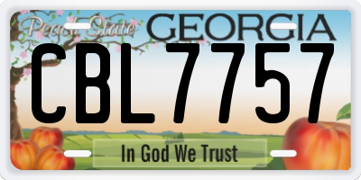 GA license plate CBL7757