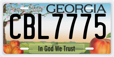 GA license plate CBL7775