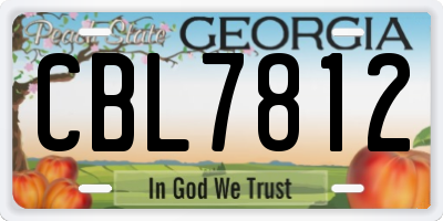 GA license plate CBL7812