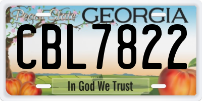 GA license plate CBL7822