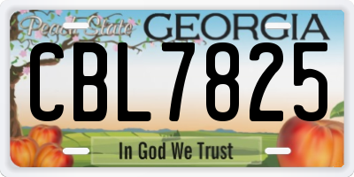 GA license plate CBL7825