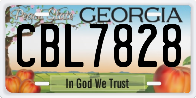 GA license plate CBL7828