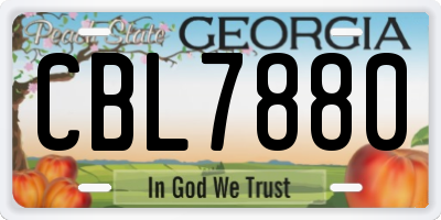 GA license plate CBL7880