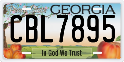 GA license plate CBL7895