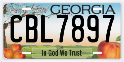GA license plate CBL7897