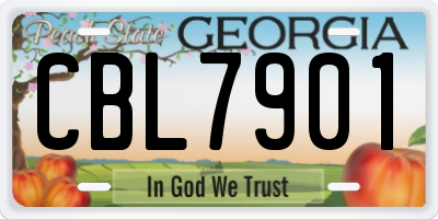 GA license plate CBL7901