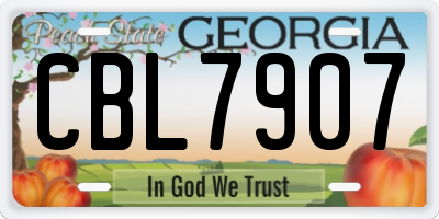 GA license plate CBL7907