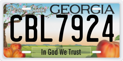 GA license plate CBL7924