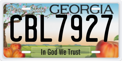 GA license plate CBL7927
